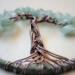 brown aluminum wire is anchored to bottom of hoop to create roots